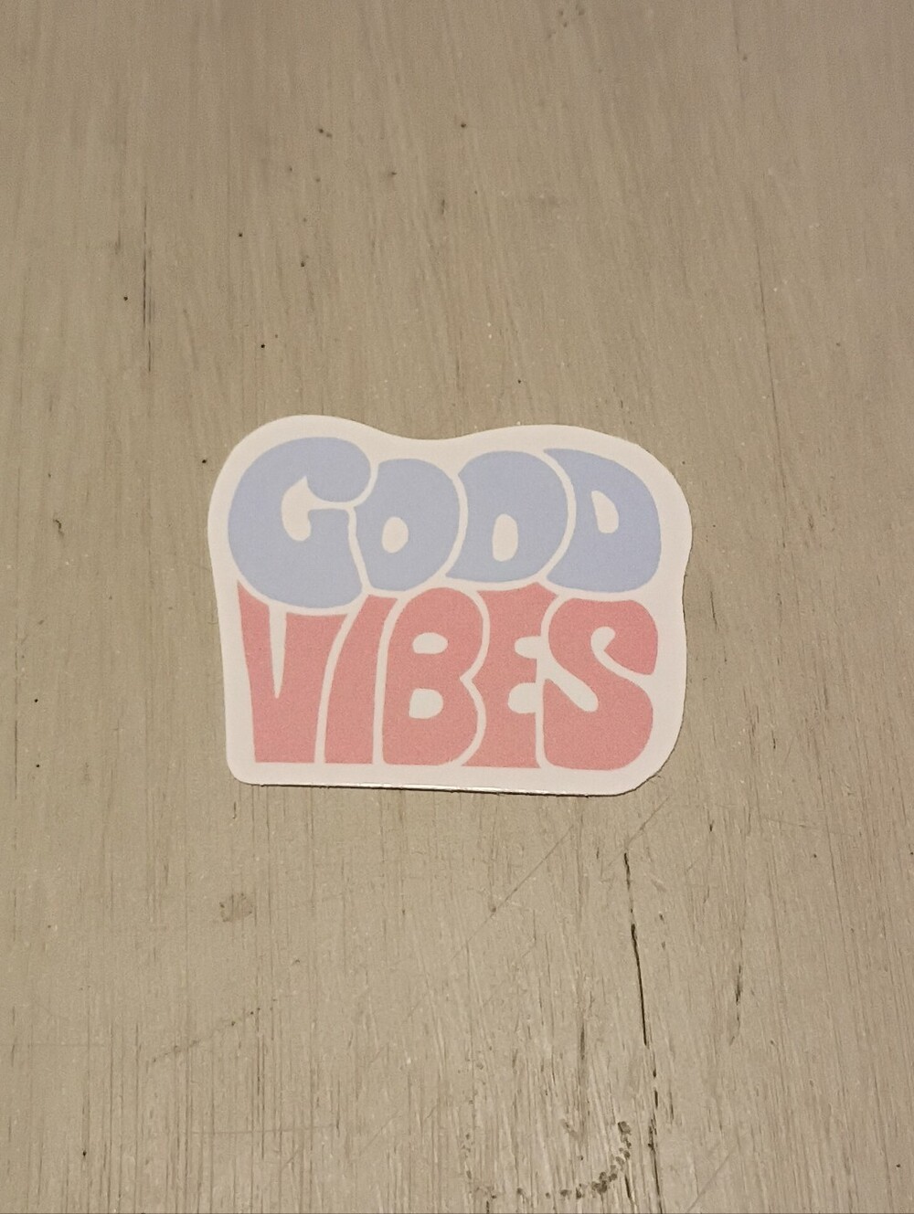 10/$10 Sticker Decal - Good Vibes - Big Bubble Letters Pink & Purple Text - New